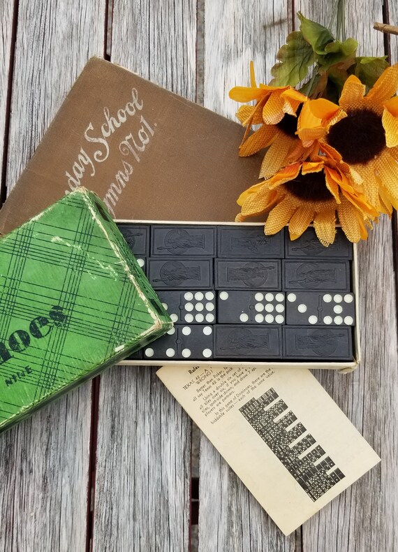 Vintage Dominoes the Embossing Co. Dominoes Statue of Etsy