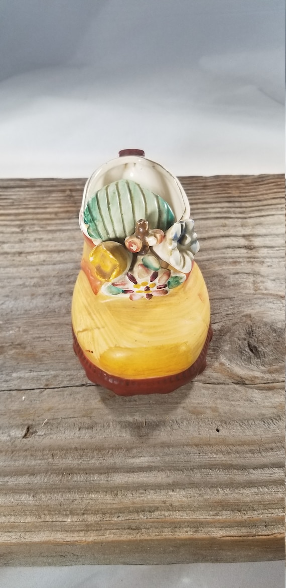 Vintage Ceramic Boot Planter Handcrafted and Handpainted Work Etsy