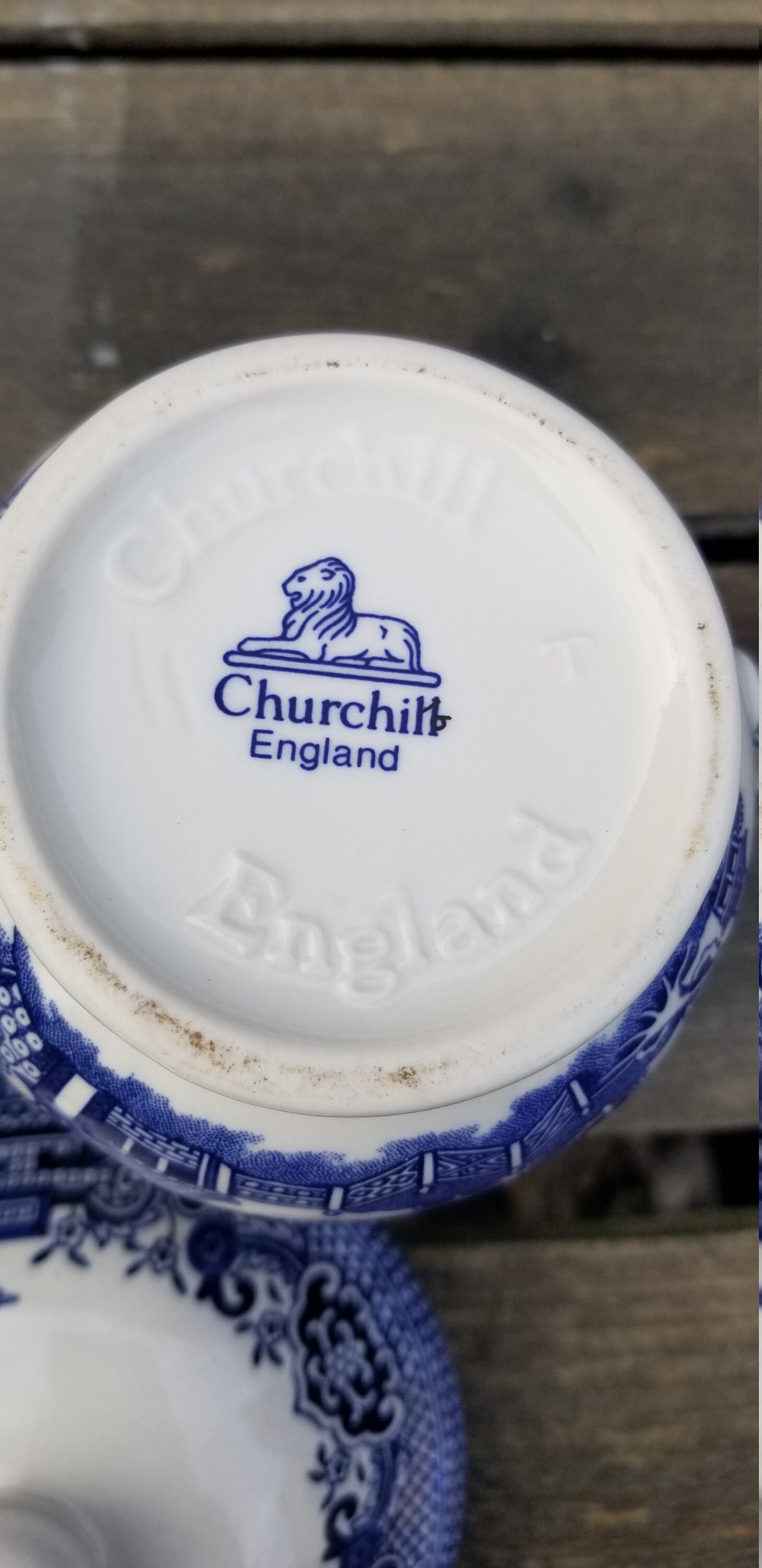 Vintage Churchill Blue Willow creamer &sugar set vajilla de | Etsy