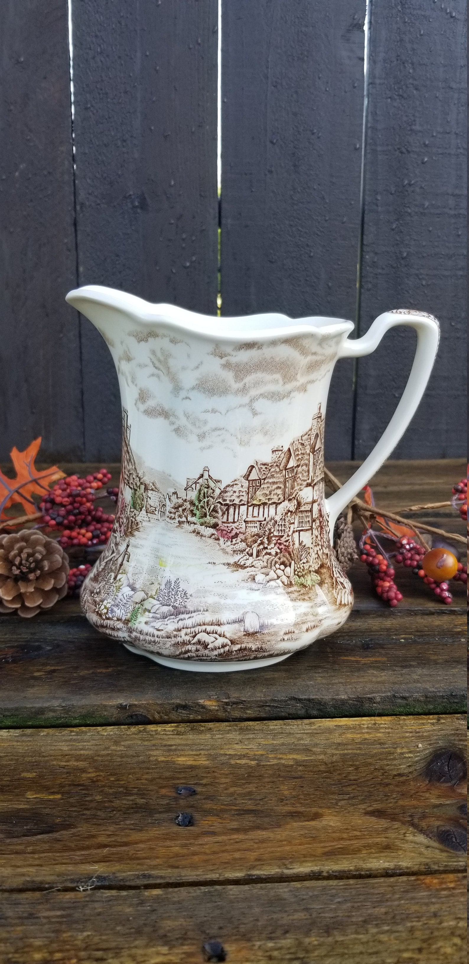 Vintage Johnson Bros Old English Countryside china pitcher Etsy