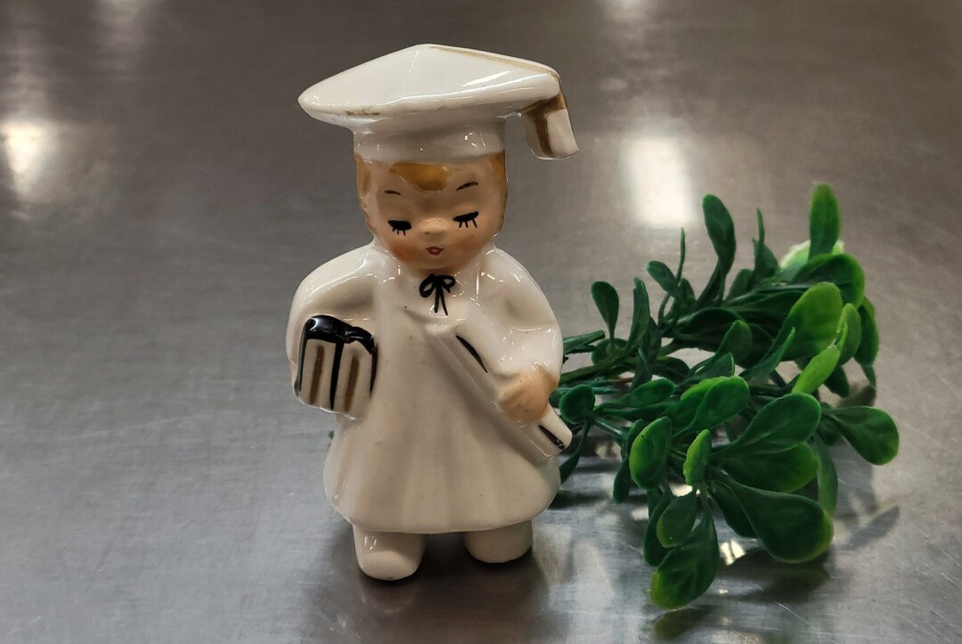 Vintage J.L. Co Ceramic Graduate Figurine Blonde Girl in Etsy