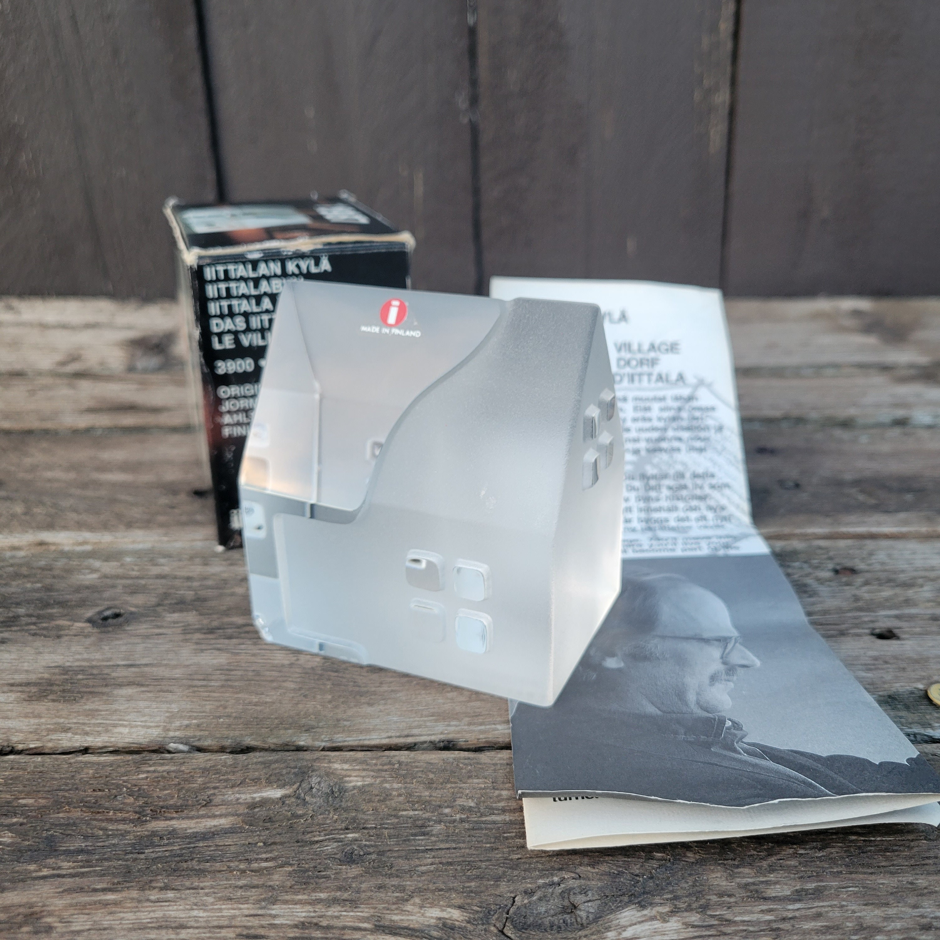 Vintage Littala Silent Village Glass House - Jorma Vennola Finnish