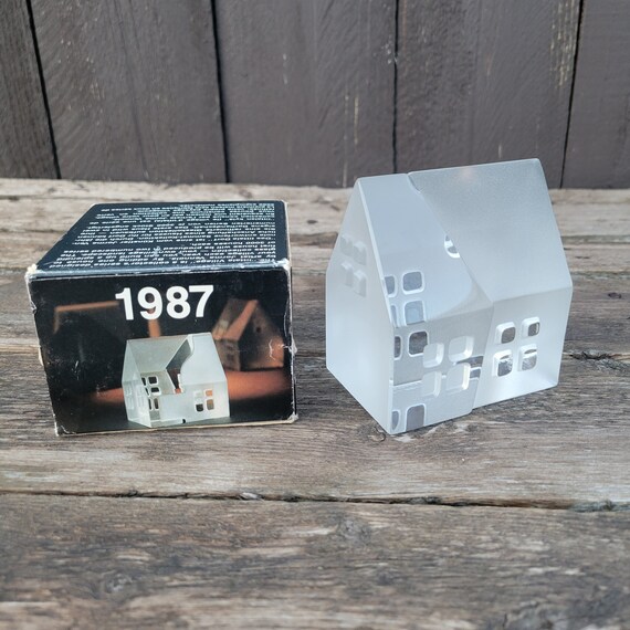 Vintage Littala Silent Village Glass House - Jorma Vennola Finnish