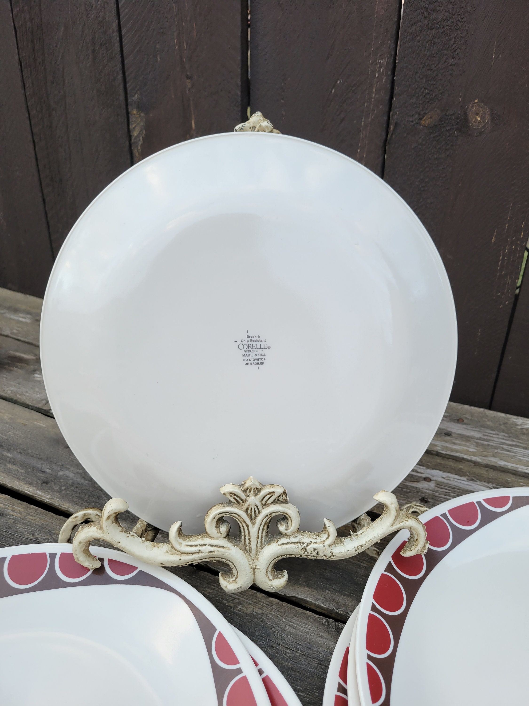 Vintage Corelle Kitu Sandstone Dinnerware, Set of 8 Dinner