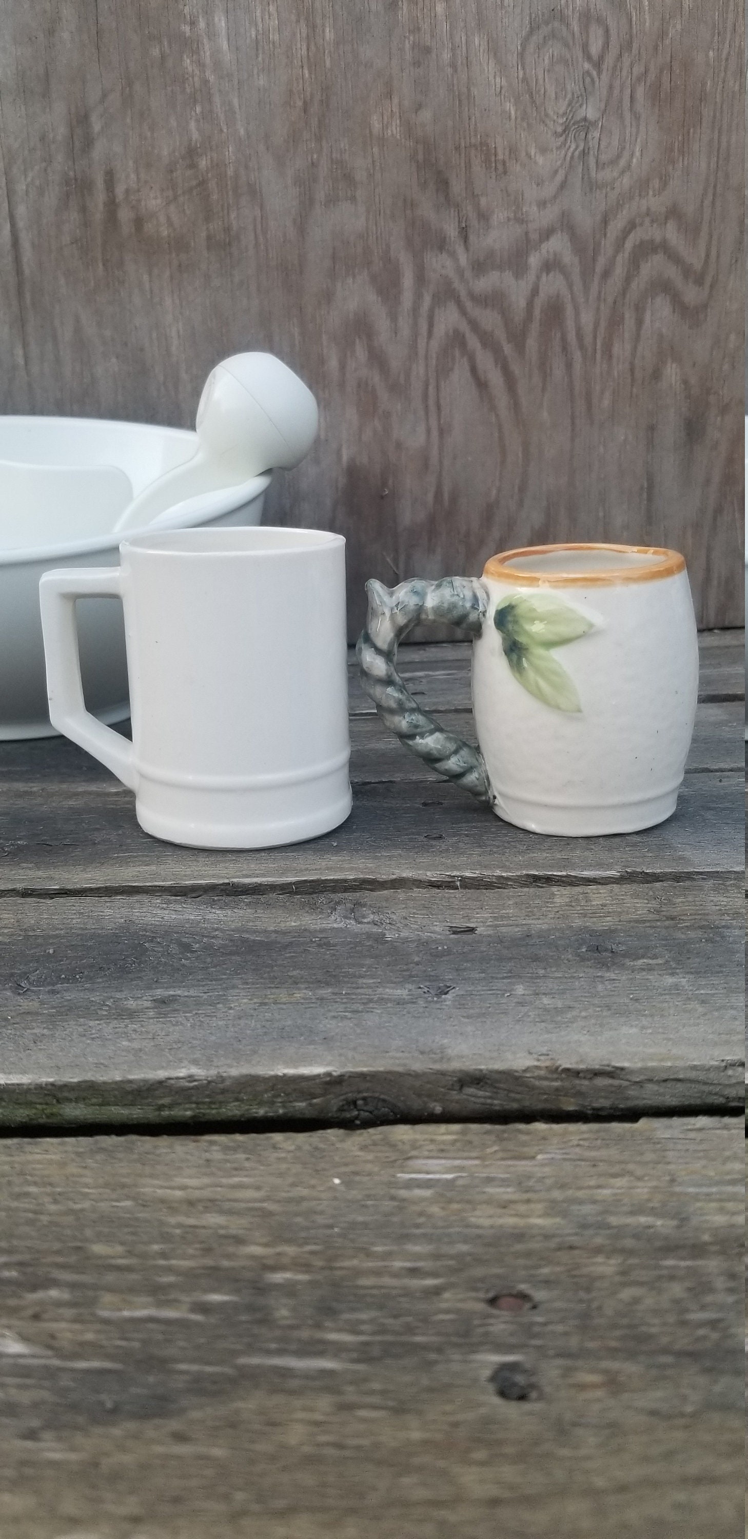Vintage ceramic Orange juice cups set of 2 mismatched OJ Etsy