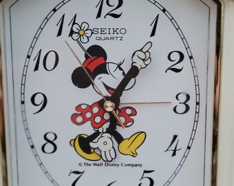 Vintage Seiko Walt Disney Co Minnie Mouse Musical Clock, 6 Song