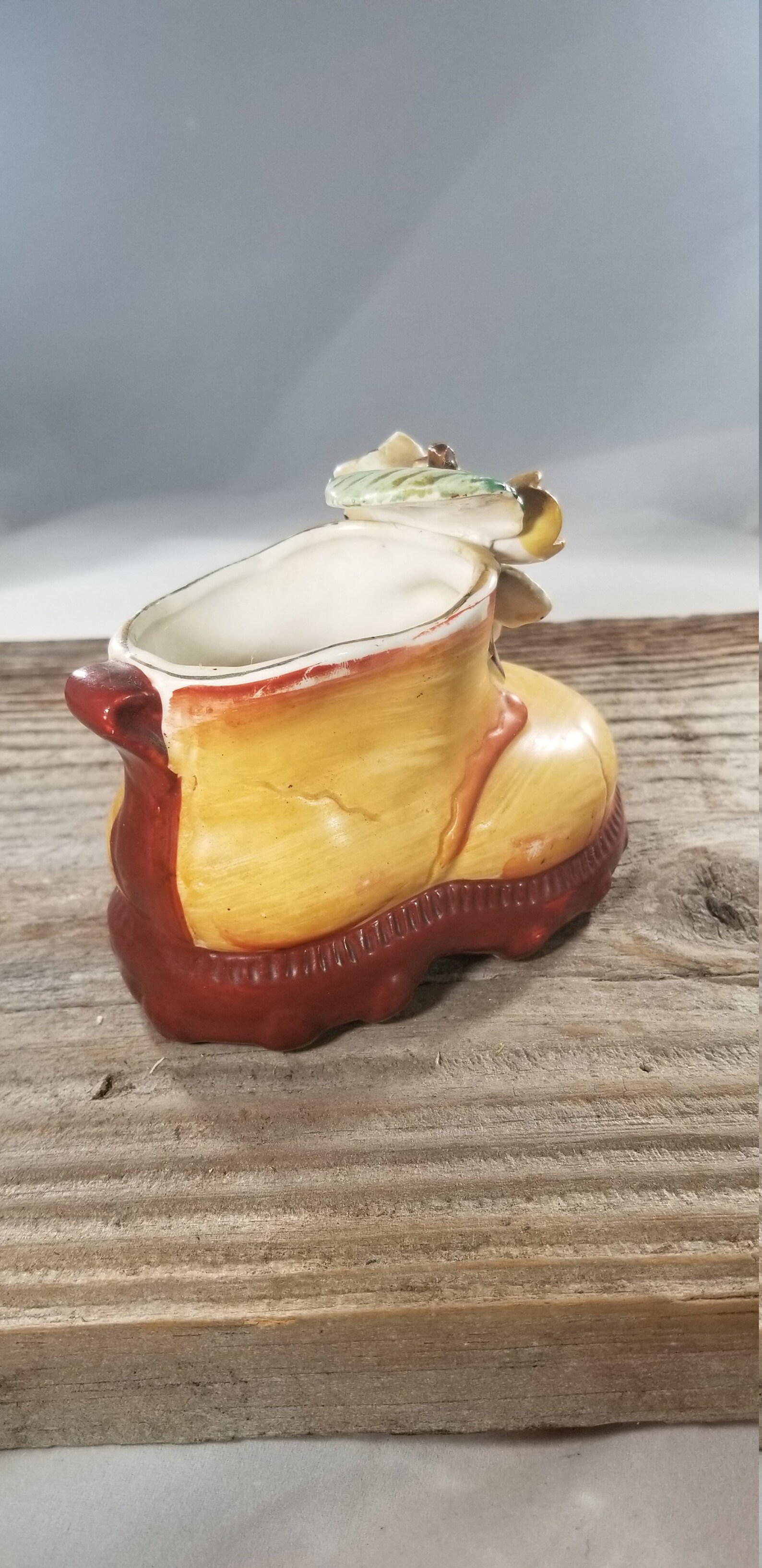 Vintage ceramic boot planter handcrafted and handpainted work Etsy.de