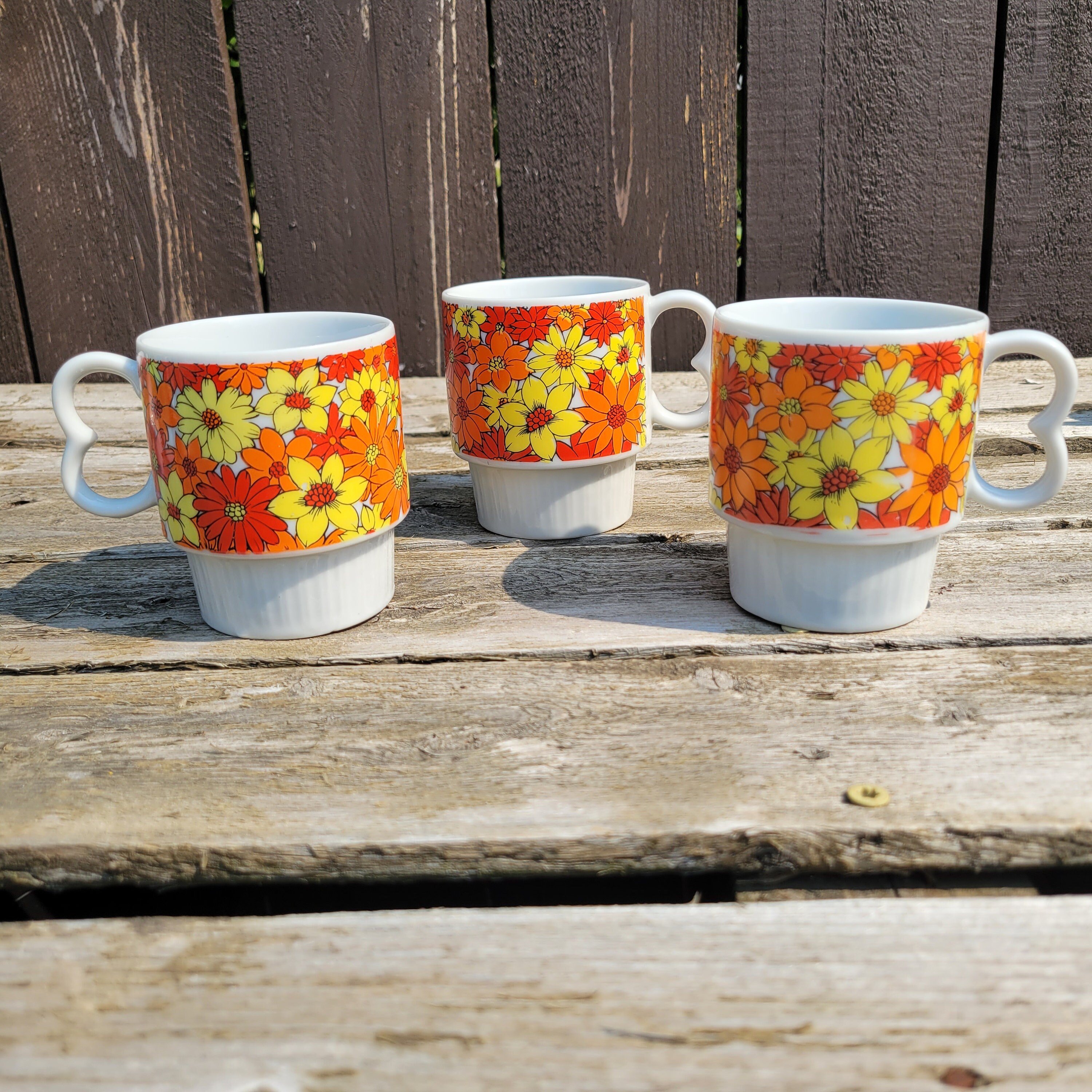 Vintage Ceramic Floral Stacking Mugs, Two Finger Handles, Made in Japan, Midcentury Coffee/tea Cups, Grouped by Color, Collectible, Kitsch - Etsy Vintage Ceramic Floral Stacking Mugs, Two Finger Handles, Made in Japan, Midcentury Coffee/tea Cups, Grouped by Color, Collectible, Kitsch - Etsy