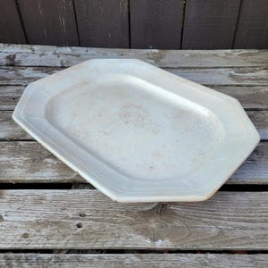 Antique Ironstone Octagonal Platter: Sydenham Shape, Farmhouse Decor