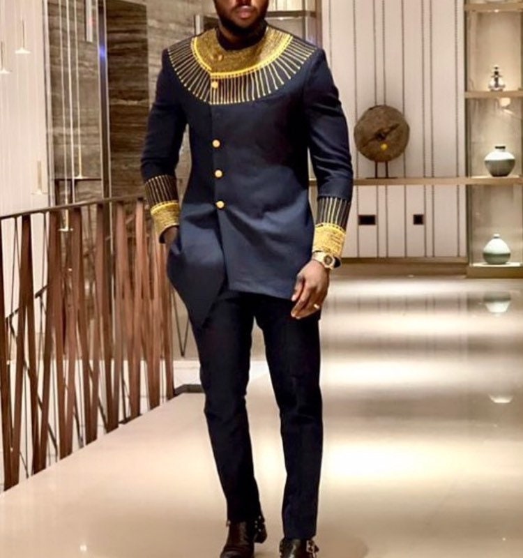 2 piece formal men dinner suit embroidered African Men's Etsy
