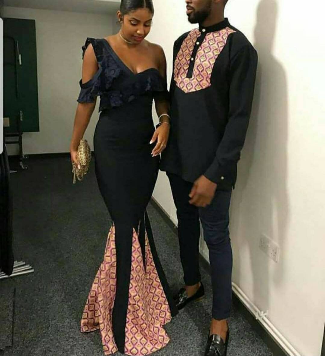 African Print Prom Wedding Couple 