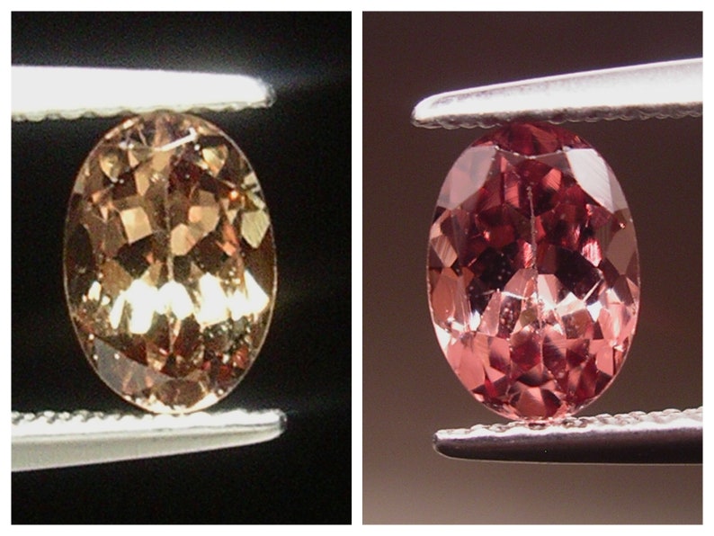 A Beautiful 1ct loose Oval cut Brown to Pink Color Change Garnet