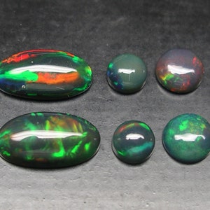 Awesome 2.6cttw Loose Natural Ethiopian Black (Welo) Opals&#39;s 6 piece parcel