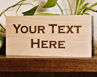 Letrero de madera grabado personalizado: regalo de decoración para el hogar, cocina, baño, dormitorio y oficina.