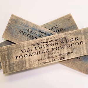 Romans 8:28 Engraved Rustic Wood Sign - Scripture Home Decor