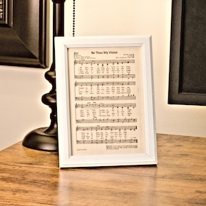 Framed Be Thou My Vision Hymn: Laser-Etched Wood Art