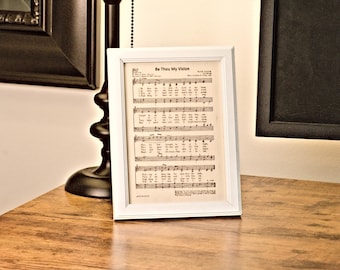 Arte musical / Himno enmarcado "Sé tú mi visión" / Arte de madera grabado con láser