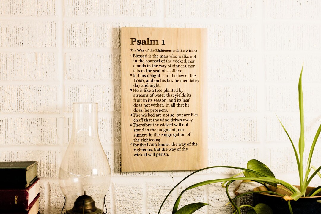 Bible Verse Art | Psalm 1 Wood Sign | Engraved Bible Verse Wall Art ...