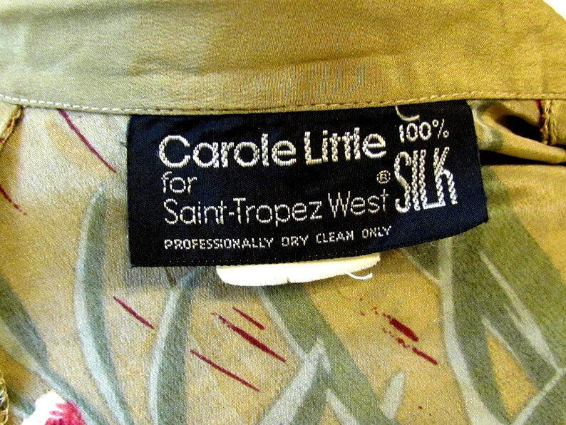 Carol Little for San Tropez Silk Jungle Print Wrap Dress Lions Birds ...
