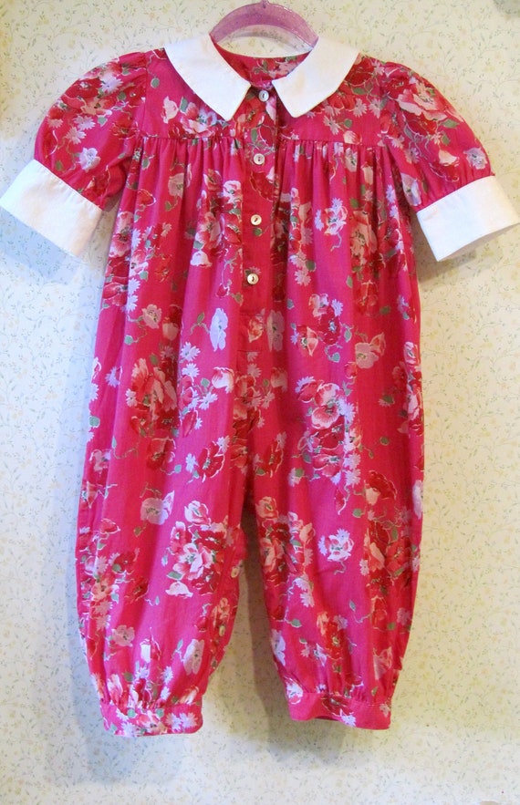 ADORABLE BABY GIRL Vintage Laura Ashley Bright Pin