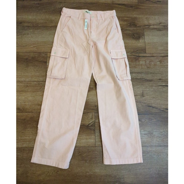 NWT Madewell Size 26 Pink Cargo Pants with Pockets - Straight Garment Dyed