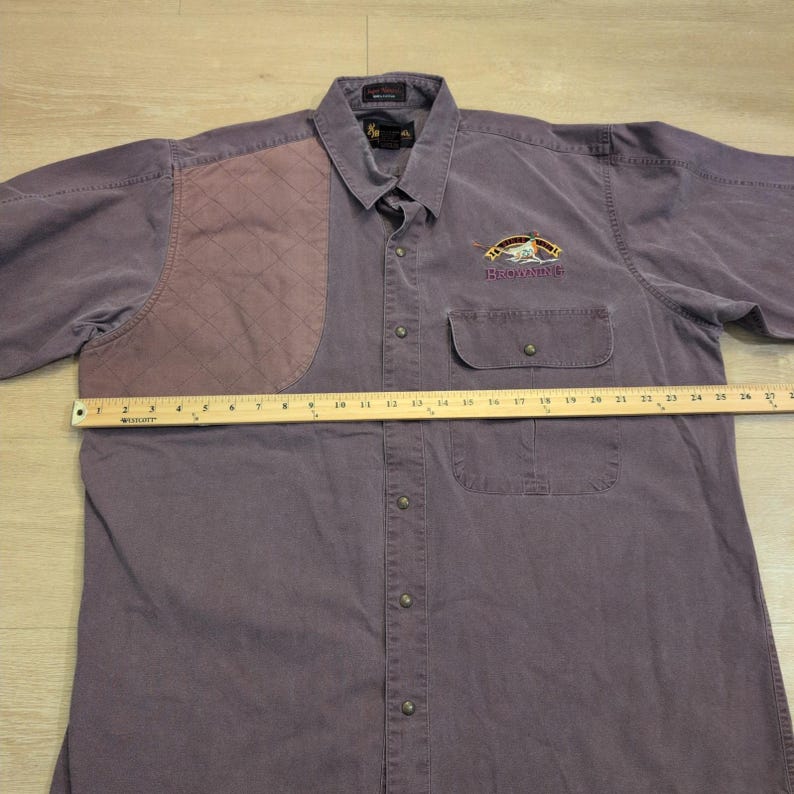 VTG Browning Super Naturals Men XL Shooting Shirt Quilted Patch Cotton Hunt Bird image 5