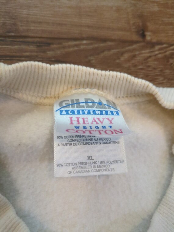 VTG Gildan Adult XL Sweatshirt Teddy Bear - Peace… - image 3