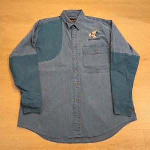 Camisa de caza VTG Browning para hombre, talla XL, de mezclilla azul, bordada con faisán y acolchada. imagen 1