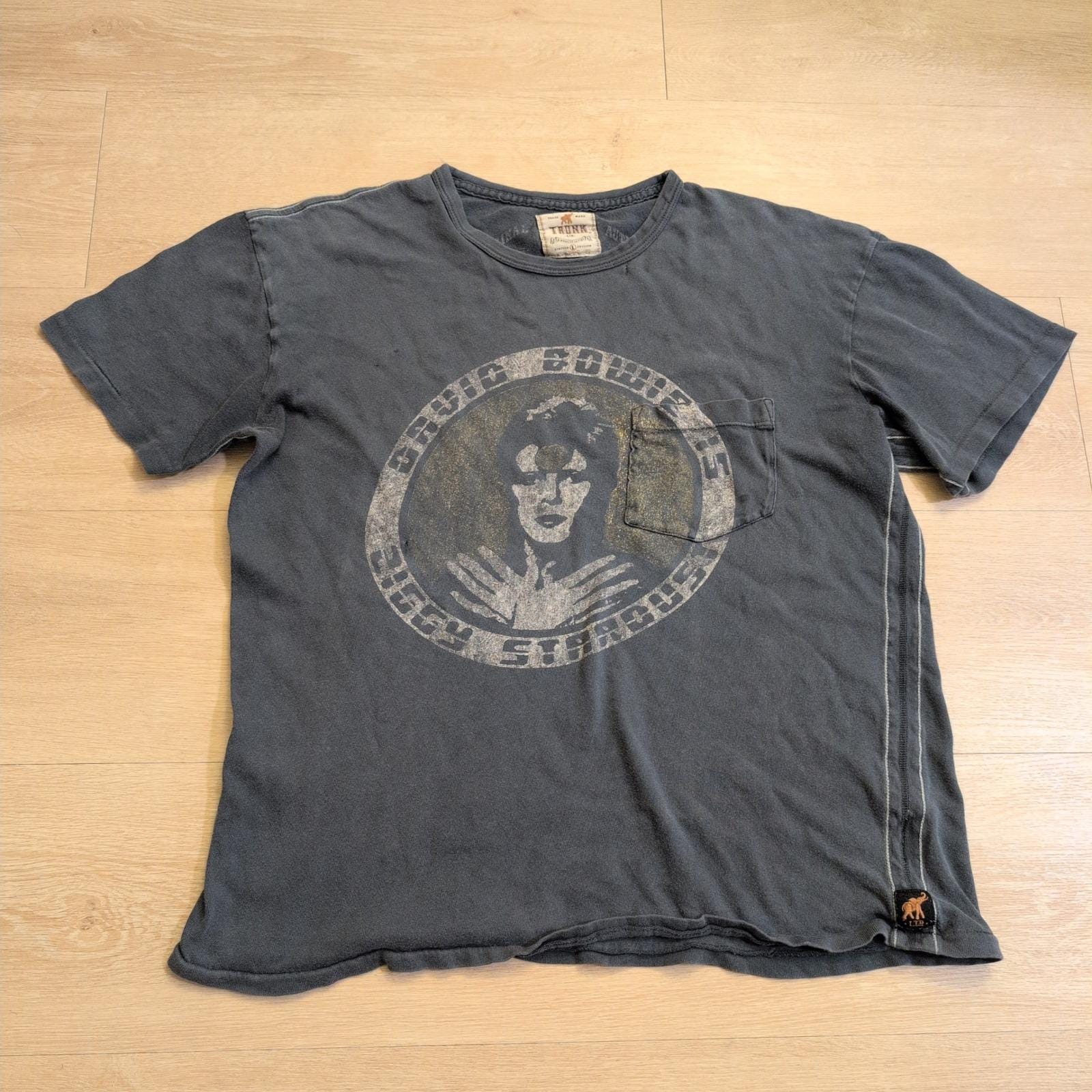 David Bowie Tシャツ ⭐︎TRUNK LTD Trunk Ltd David Bowie Ziggy Stardust Graphic Large Shirt Grey