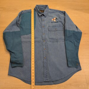 Camisa de caza VTG Browning para hombre, talla XL, de mezclilla azul, bordada con faisán y acolchada. imagen 4