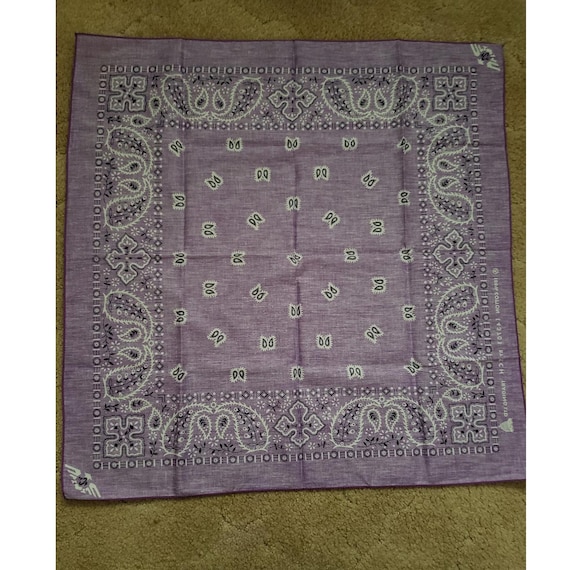 Vintage Thailand Bandana T.C.H Trading LTD 100% Cotton Purple Blue