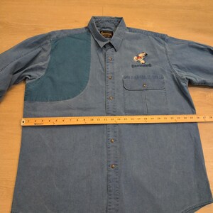 Camisa de caza VTG Browning para hombre, talla XL, de mezclilla azul, bordada con faisán y acolchada. imagen 5