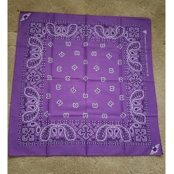 Vintage Thailand Bandana T.C.H Trading LTD 100% Cotton Purple Blue