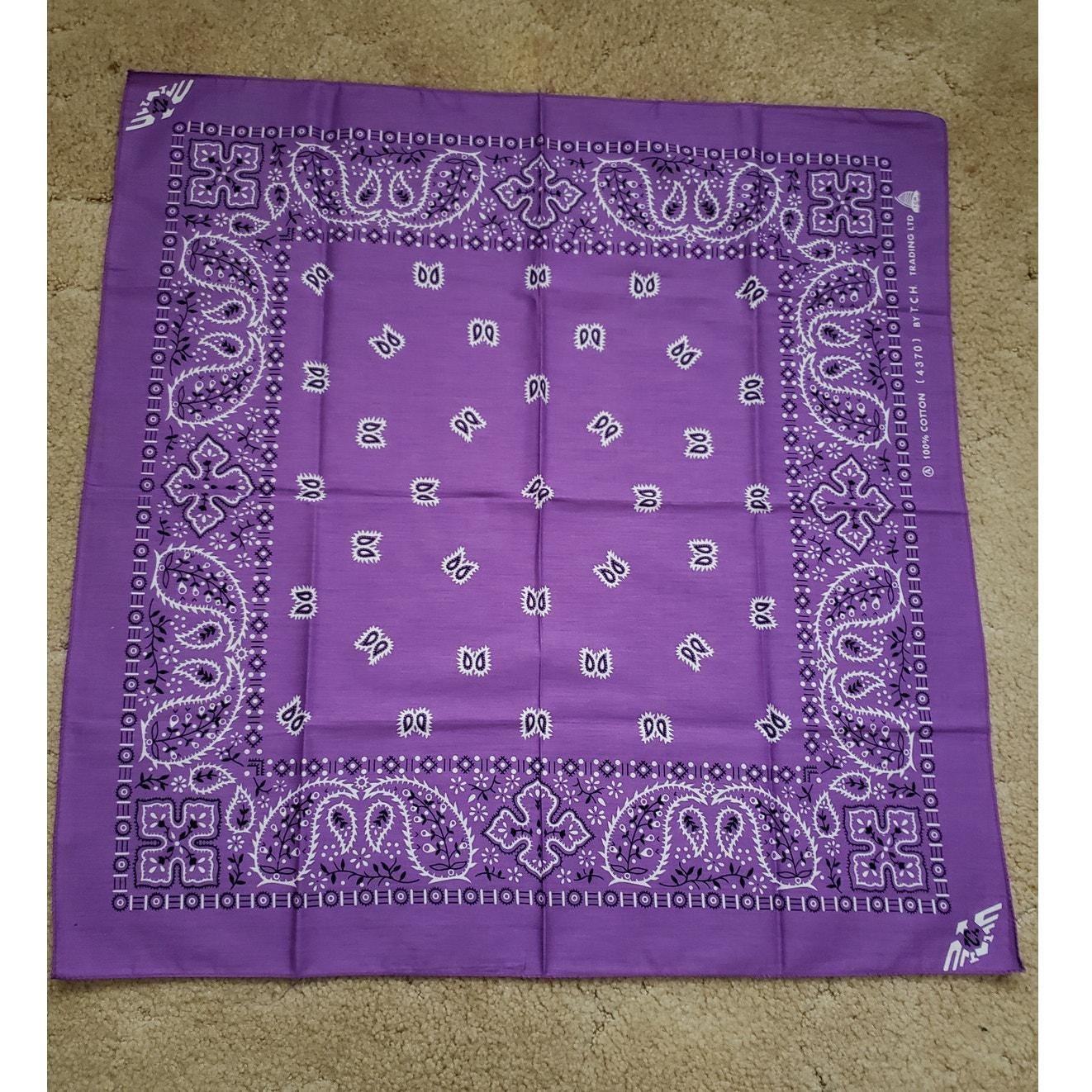 Vintage Thailand Bandana T.C.H Trading LTD 100% Cotton Purple Blue