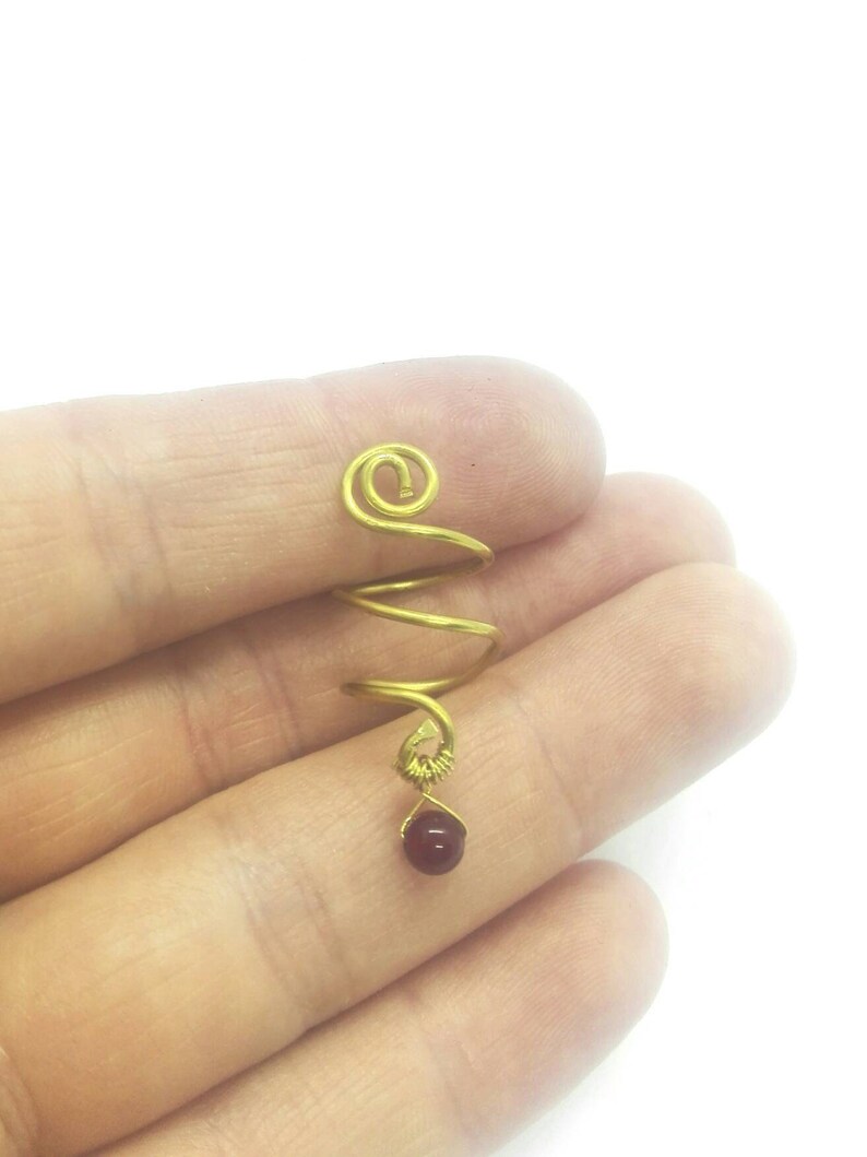 Brass /& Red Agate Dreadlock Jewelry TinTin
