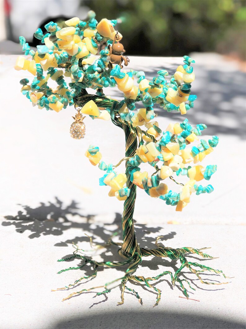 Bonsai Style Pineapple and Monkey Tree Etsy