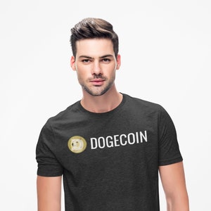 DOGECOIN T-SHIRT (Vintage Style) / Charcoal, Unisex / Such Soft, Much Comfortable, 60% Ringspun Cotton, 40 Polyester / PREMIUM Dogecoin tee