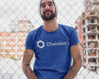 CHAINLINK Shirt (Black, Royal Blue, Unisex) / Soft, Comfortable, 100% Ringspun Cotton / Premium Crypto LINK, Chainlink T-Shirt