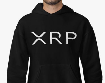 XRP Logo Hoodie (Black, Unisex) / Soft, Comfortable, Premium Crypto Cryptocurrency XRP Ripple Fleece Hoodie