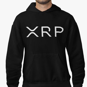 XRP Logo Hoodie (Black, Unisex) / Soft, Comfortable, Premium Crypto Cryptocurrency XRP Ripple Fleece Hoodie