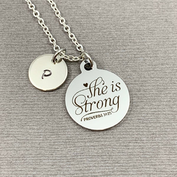 Be Strong Necklace Etsy