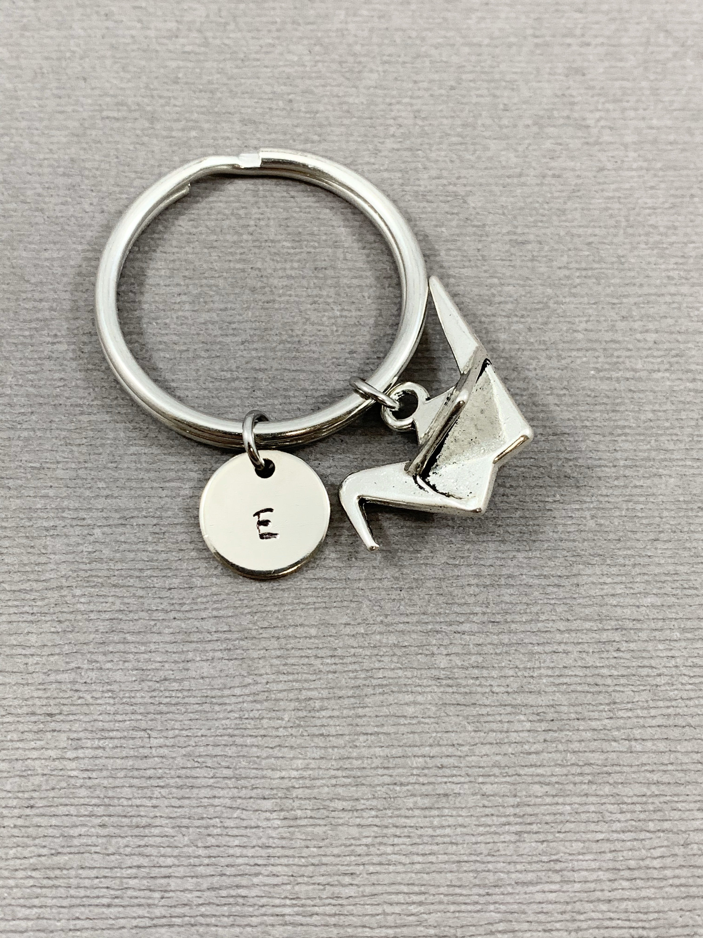 3D Origami Crane Personalized Keychain Paper Crane Charm Etsy