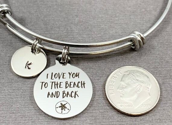 I Love You to the Beach and Back Bracelet Sand Dollar Seashell