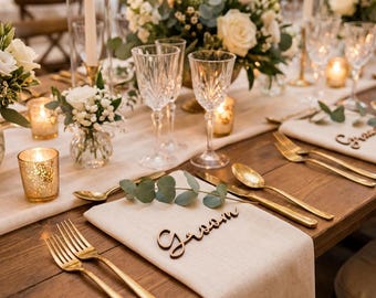 Rustic Laser Cut 3mm MDF Wedding Place Names | Table Names | Place Cards | Seating Names | Wedding Seating Names |  Table Plan Names