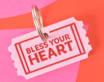 Bless Your Heart Ticket Pet Tag: Personalized Cat and Dog ID