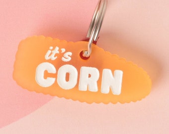 It's Corn, Corn on the cob Personalized Pet Tag, for vegetable loving Pets, ID for Cats and Dogs