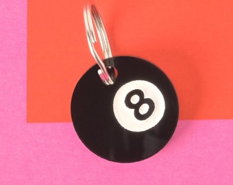 8 Ball Pet Tag: Personalized Magic Eight Ball Cat and Dog ID