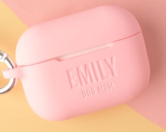 Customizable Silicone AirPods Pro 2 Case with Clip, Personalized Soft Silicone Airpod Pro Case, Engraved with name