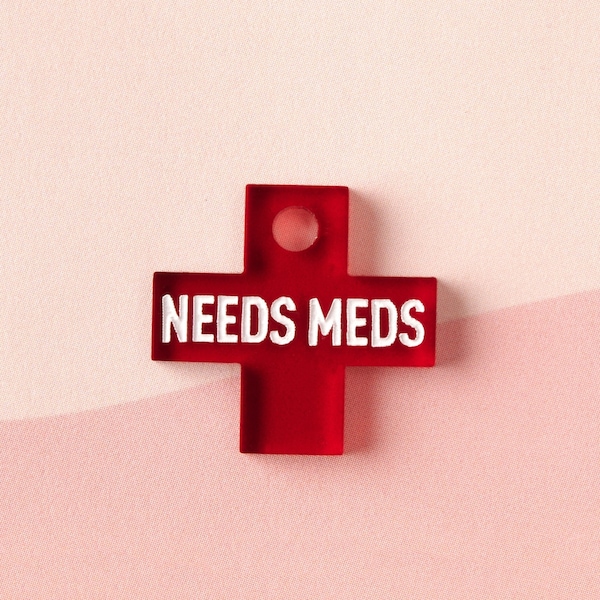 Needs Meds Mini, petit accessoire pour médaille d'identification pour animal de compagnie, breloque supplémentaire pour chats et chiens
