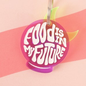 Food is in my Future, Magic Crystal Ball Personalized Pet Tag, Cat and Dog ID Tag